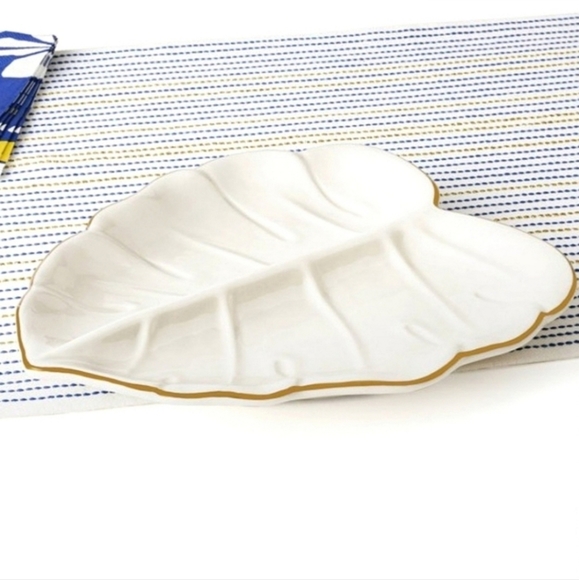 ๐2xHP๐ NWT Tabitha Brown x Target Cream & Gold Leaf Plate - Picture 2 of 8